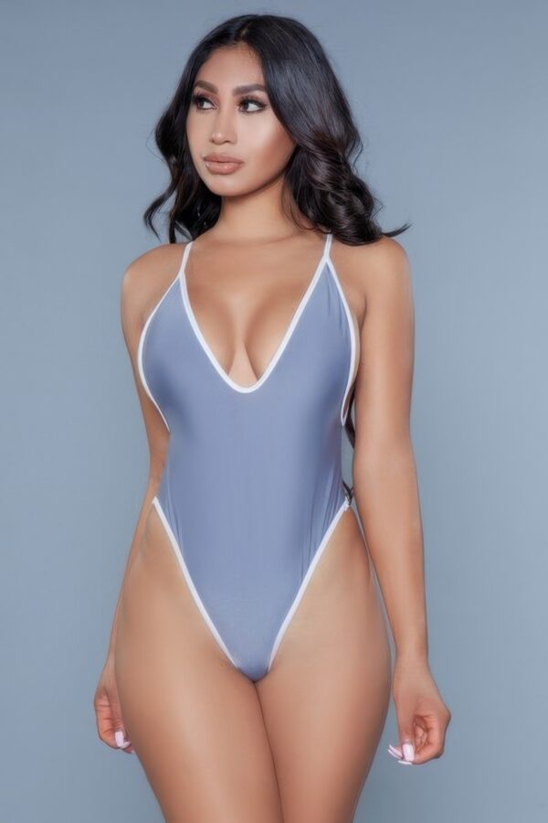 Payton One-Piece Swimsuit – Plunging V with Contrast Trim