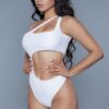Quinn One-Shoulder Swimsuit with Cut-Outs – Black or White