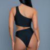 Quinn One-Shoulder Swimsuit with Cut-Outs – Black or White