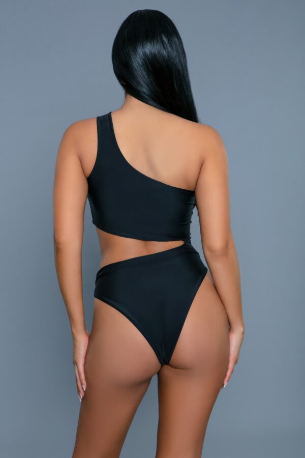 Quinn One-Shoulder Swimsuit with Cut-Outs – Black or White