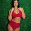 Francesca Wrap-Halter Swimsuit – High-Waist Ruched Bottoms