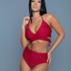 Francesca Wrap-Halter Swimsuit – High-Waist Ruched Bottoms