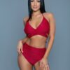 Francesca Wrap-Halter Swimsuit – High-Waist Ruched Bottoms