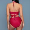 Francesca Wrap-Halter Swimsuit – High-Waist Ruched Bottoms