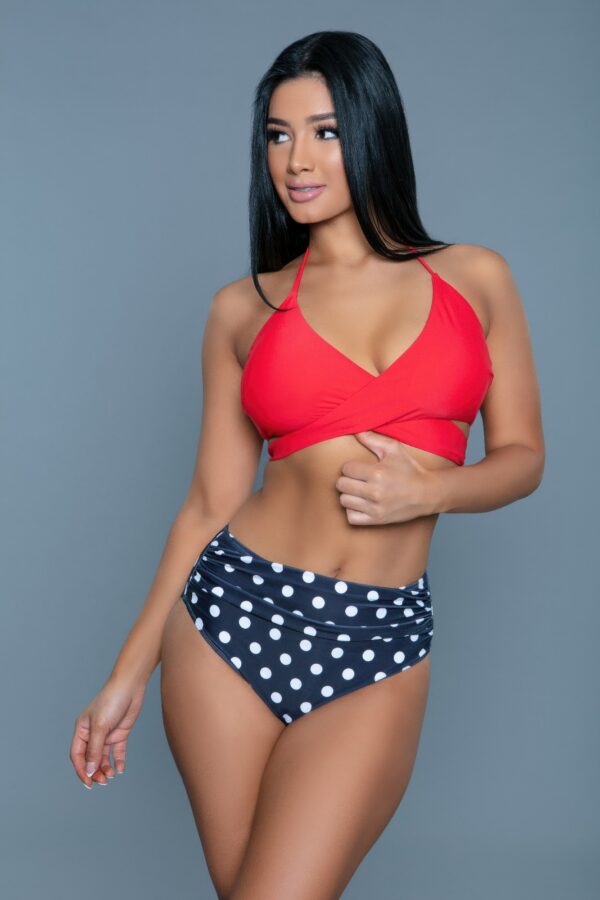 Francesca Wrap-Halter Swimsuit – High-Waist Ruched Bottoms