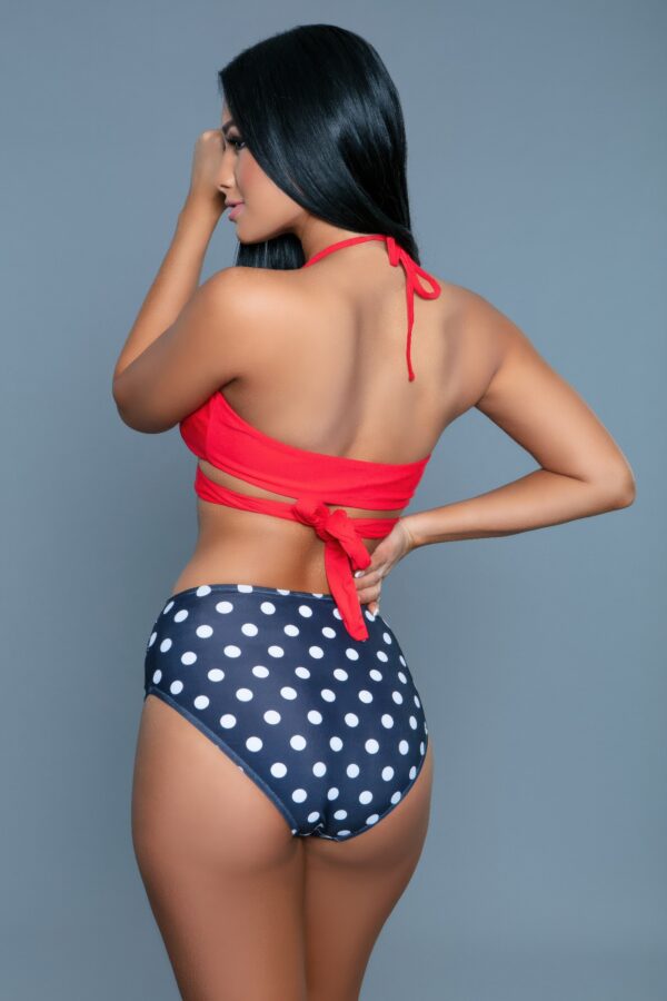 Francesca Wrap-Halter Swimsuit – High-Waist Ruched Bottoms