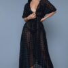 Alice Swiss Dot Kimono Cover-Up Maxi Dress