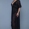 Alice Swiss Dot Kimono Cover-Up Maxi Dress
