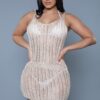 Josephine Crochet Mini Dress – V-Neck Beach Cover-Up