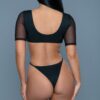 Elena Swimsuit – Deep V, Mesh Sleeves & Strappy Cutouts