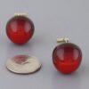 Deep Cherry Oversized Stud Earrings – Glossy Red