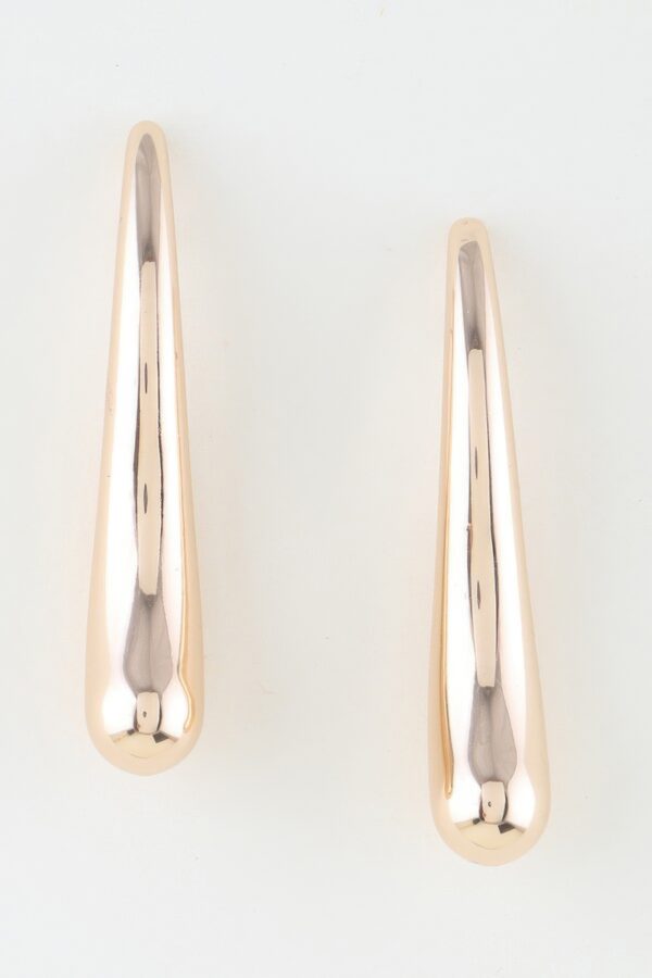 Abstract Wave Teardrop Earrings – High-Polish Metallic