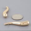 Abstract Wave Teardrop Earrings – High-Polish Metallic