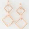 Diamond Chain Drop Earrings – Double Diamond Gold-Tone