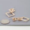 Diamond Chain Drop Earrings – Double Diamond Gold-Tone