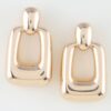 Polished Geometric Frame Drop Earrings – Shiny Finish