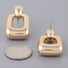 Polished Geometric Frame Drop Earrings – Shiny Finish