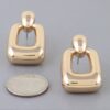 Polished Geometric Frame Drop Earrings – Shiny Finish