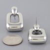 Polished Geometric Frame Drop Earrings – Shiny Finish