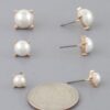 3-Pair Faux Pearl Stud Earring Set – Gold-Tone