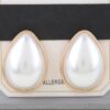 Pearl Teardrop Earrings with Gold-Tone Frame