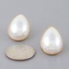 Pearl Teardrop Earrings with Gold-Tone Frame