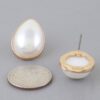 Pearl Teardrop Earrings with Gold-Tone Frame
