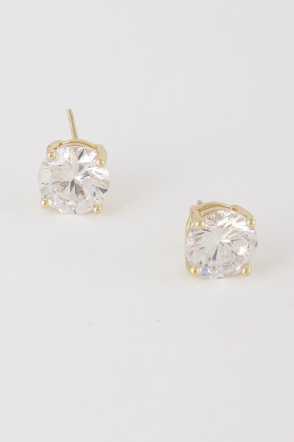 Square-Cut Silver Cubic Zirconia Stud Earrings