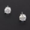 Square-Cut Silver Cubic Zirconia Stud Earrings