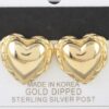 Polished Gold-Dipped Braided Heart Stud Earrings