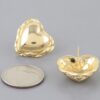 Polished Gold-Dipped Braided Heart Stud Earrings
