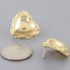 Polished Gold-Dipped Braided Heart Stud Earrings