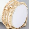 Multi Heart Coil Beaded Bracelet – Gold-Tone