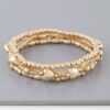 Multi Heart Coil Beaded Bracelet – Gold-Tone