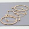 Multi Heart Coil Beaded Bracelet – Gold-Tone