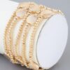 Shiny Seashell Gold-Tone Beaded Bracelet