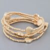 Shiny Seashell Gold-Tone Beaded Bracelet
