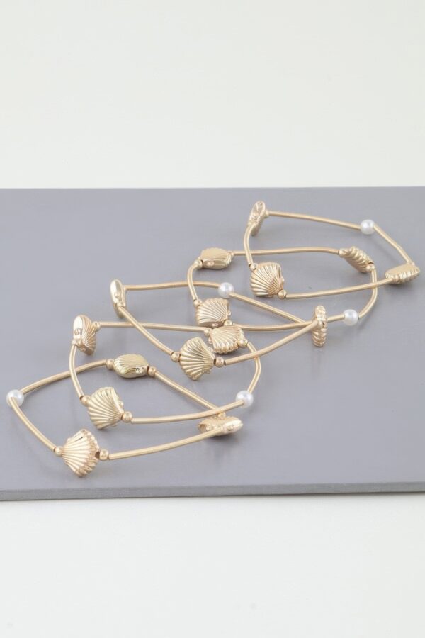 Gold-Tone Seashell Coil Wrap Bracelet