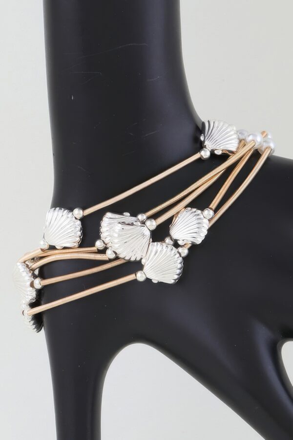 Gold-Tone Seashell Coil Wrap Bracelet