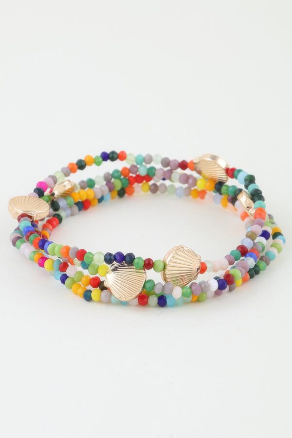 Multi-Strand Seashell Beaded Coil Bracelet