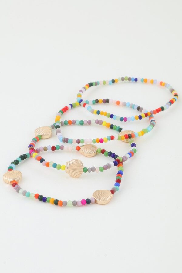 Multi-Strand Seashell Beaded Coil Bracelet