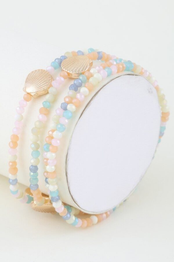 Multi-Strand Seashell Beaded Coil Bracelet