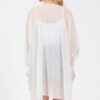 Floral Lace Sheer Poncho Cover-Up – White