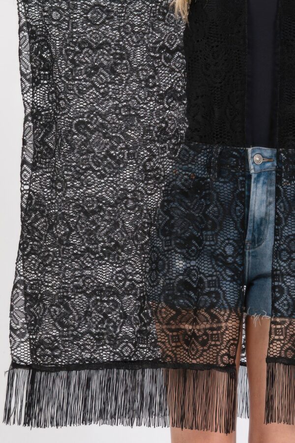 Floral Crochet Lace Tassel Beach Cover-Up