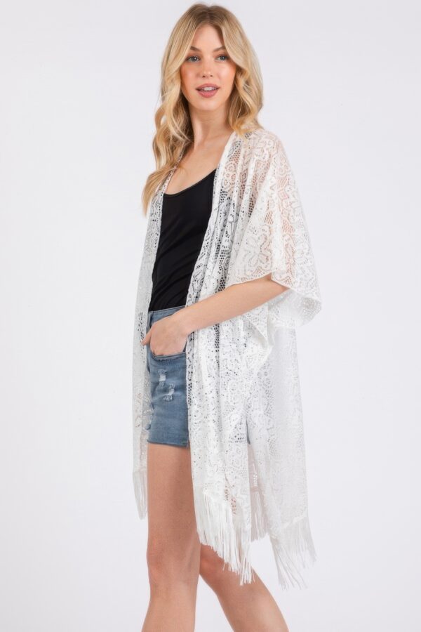 Floral Crochet Lace Tassel Beach Cover-Up