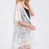 Floral Crochet Lace Tassel Beach Cover-Up