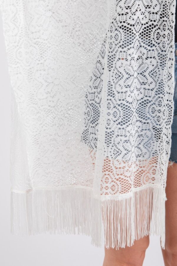 Floral Crochet Lace Tassel Beach Cover-Up