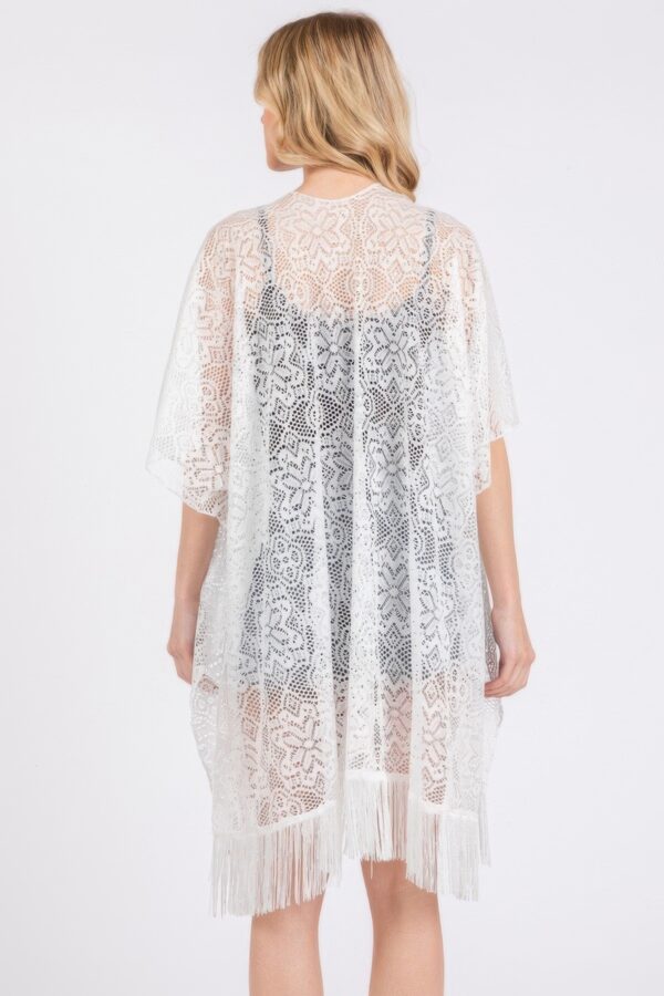 Floral Crochet Lace Tassel Beach Cover-Up