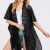 Geometric Tassel Crochet Cover-Up – Black