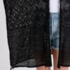 Geometric Tassel Crochet Cover-Up – Black
